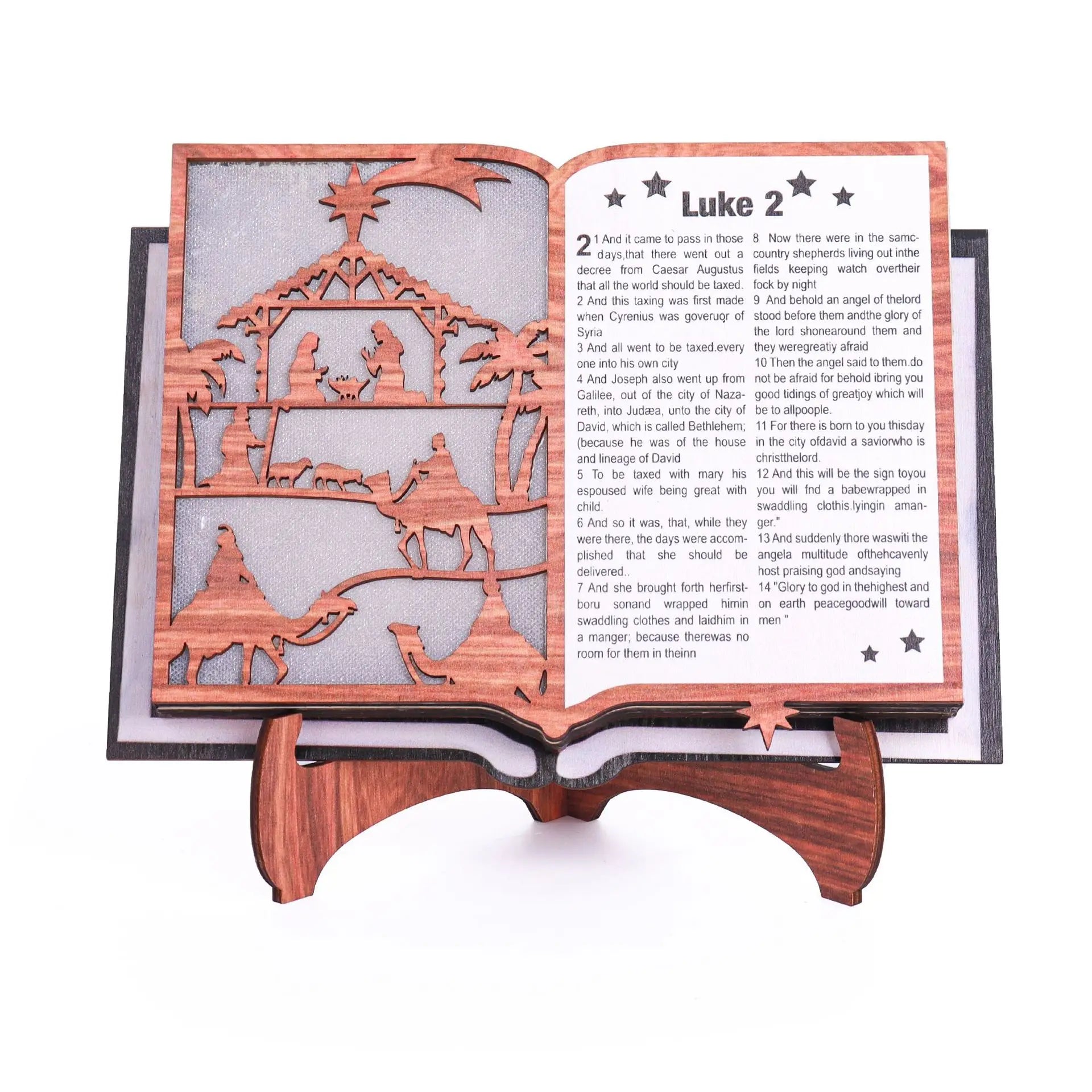 Customizable Wooden Christian Bible Cross with Light Christmas Ornaments Wood Craft Decoration for Home Home Decor Gift