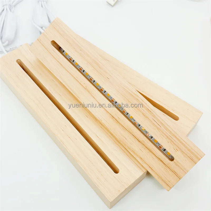 Hot Sale Night Light Wood Desk Lamp Base Led Office Luxury Wooden Night Light Base with Different Colors
