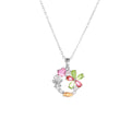 Stainless Steel Charm Necklace Micro-Inlaid Zircon Plated Gold Trendy Flower Pendant for Women Classic Style Wedding Party Gift
