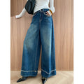 Boutique Wholesale 2026 Autumn New Fashionable Design Straight Tube High Waist Wide Leg Women's Jeans