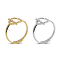 New Trend Stainless Steel Highly Polished Gold and Silver Two Tone Adjustable OT Buckle Thin Ring