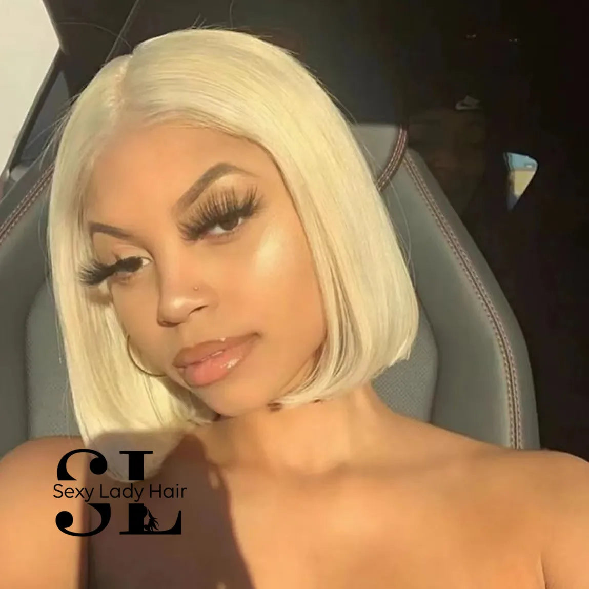 613 Blonde Color Bob Wig Straight Style Human Hair Wig Blonde Human Hair Full Lace Frontal Wig hd Transparent Lace Closure Wig