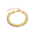 Chris April Fashion Jewelry Simple Design 316L Stainless Steel PVD Gold Plated Fashionable Snake Chain Bracelet