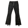 DENIMGUYS Customized Design Eyelet Drawstring European America Street Style Fashion Y2k Men Distressed Flared Jeans