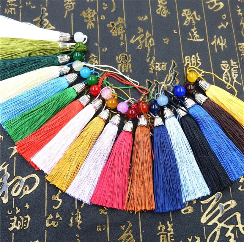 Craft Silk Tassels Bookmark Assortment 8cm Soft Elegant Tassels for Earring Handmade Decorative Craft Silk Tassels