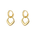 Fine Jewelry 925 Silver Hoop Earring Women 18K Gold Plated Real Sterling Silver Double Geometric Diamond Earrings Jewelry