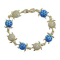 BC1570  Chic Cute 18K Gold Plated CZ Pave Enamel Red Blue White Turtle Link Chain Bracelets for Girls Ladies Women's Jewelry