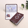 Custom Popular Dark Red Passport Wedding Invitation Travel Themed With Color Printing  Boarding Pass for Wedding Event Party