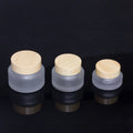 Factory Price 15 g 30 g 50 g Frosted Glass Cream Container Bamboo Packaging Empty Cosmetic Bamboo Lid Cream Jar
