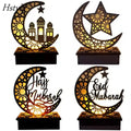 New EID Mubarak Wooden Pendant Ramadan Decoration Islam Muslim Party Decor Eid Al Adha Ramadan and Eid Ramadan Kareem SD750