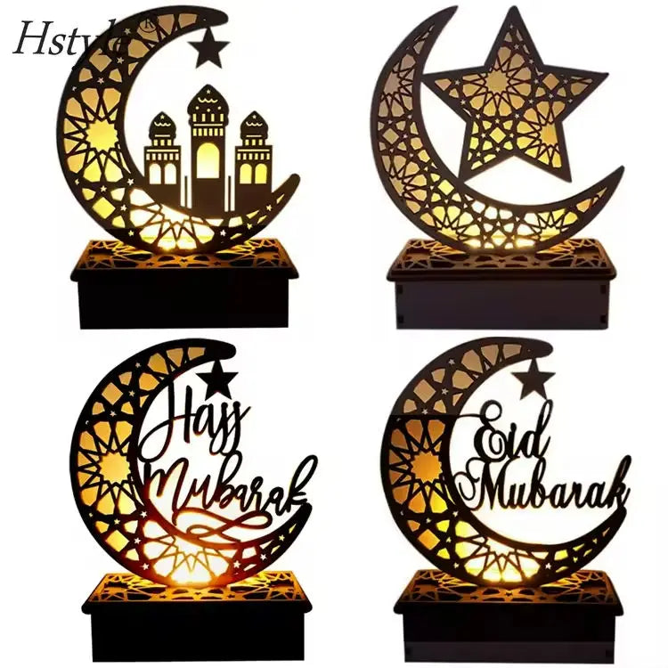 New EID Mubarak Wooden Pendant Ramadan Decoration Islam Muslim Party Decor Eid Al Adha Ramadan and Eid Ramadan Kareem SD750