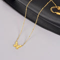 Vintage Carved Butterfly Charm Pendant Necklace Waterproof 18k Gold Plated Stainless Steel Chokers Necklace Colier Pour Femme
