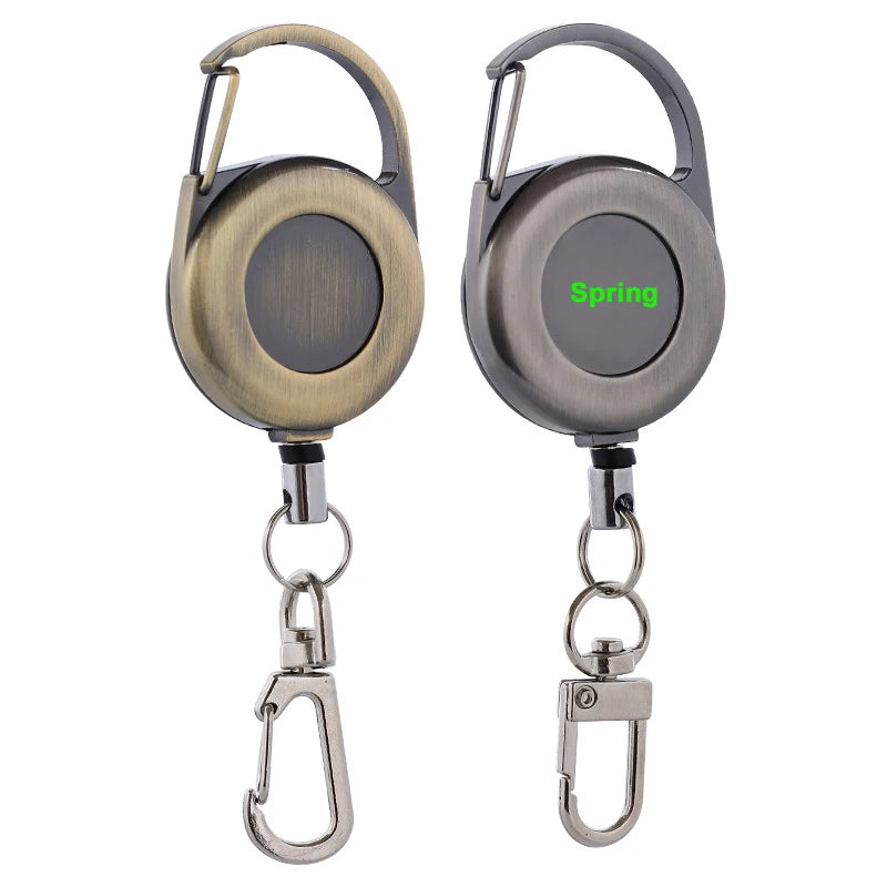 Metal Badge Reel Reel Key Chain Retractable Badge Reel Fly Fishing Zinger Retractor for Anglers Vest Pack Tool Gear
