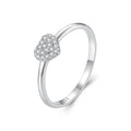 1 Minimalist 925 Sterling Silver Full Insert 1MM VVS1 GRA Moissanite Heart Rings Fine Romantic Couples Jewelry for Women Gifts