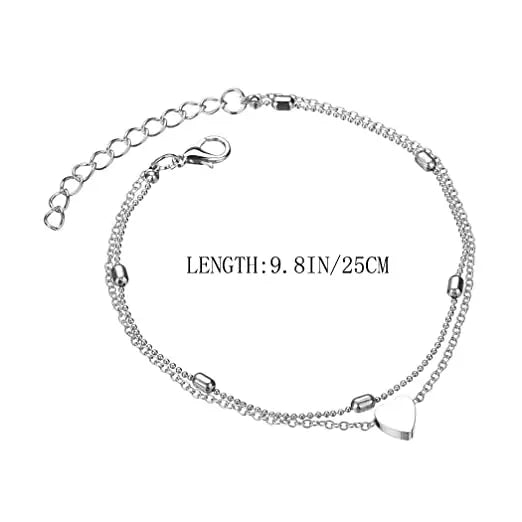 Simple Fashion Jewellery Joyas Acero Inoxidable Fine Heart Ankle Chain Gold Jewelry