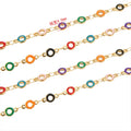 4.5mm Circle Dripping Oil Chain Cross-Border Bohemian Vintage Style Body Chain Gold Stainless Steel Necklace Chains for Jewelry