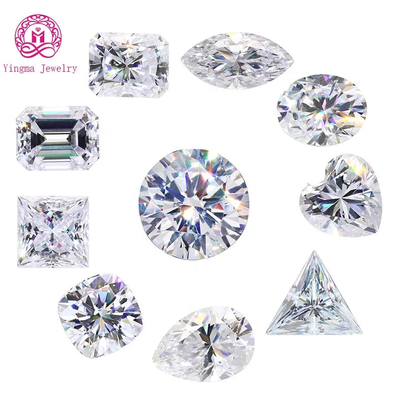 Wholesale Moissanite Loose Gemstone Pear Oval Baguette Heart Marquise Princess Cut Melee Moissanite Diamond Stones for Watch