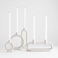 Wholesale Nordic Custom Geometric Handmade Stable Design White Ceramic Candle Holder for Home & Wedding Decorations