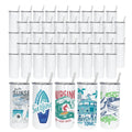 RTS USA Warehouse Stocked 50pcs/ctn 15oz Flat Sublimation Straight Tumbler With Plastic Straw