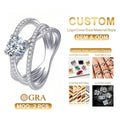 Luxury Platinum Plated 925 Sterling Silver Hypoallergenic Women's Engagement Ring Flower Shape 1ct Moissanite GRA Certified