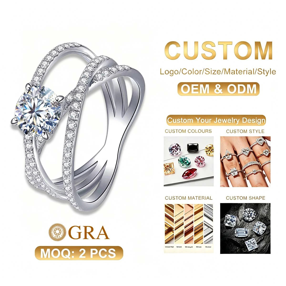 Luxury Platinum Plated 925 Sterling Silver Hypoallergenic Women's Engagement Ring Flower Shape 1ct Moissanite GRA Certified