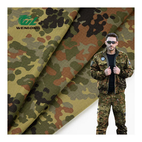 T/C 8020 Poly/Cotton Flecktarn Camouflage Ripstop WR Tear-Resistant Fabric for Tactical Garment