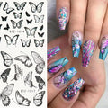Floral Nail Design Sticker for Nails Spring Summer Nail Beauty Products Nal Art Decoration Black Stickers