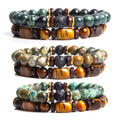 Fashion Jewelry Bohemian Diy Natural Stone Beaded Long Distance Couple Bracelet Set for Women Men