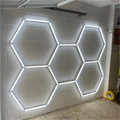 Car Detailing  Shop Light Hexagon 180W 6500K White Linkable Plug-in Ceiling Light for Garage Workshop Basement Gym Warehouse