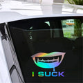 Teeth Tooth  I Suck Car Laser Sticker Vinyl Decal Car Truck Bumper Window Laptop Sticker Decor Gift Die Cut Decals Laptop Win