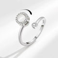 Hot Selling S925 Pure Silver Fidget Rings for Women Adjustable Open RingGift for Valentine's Day