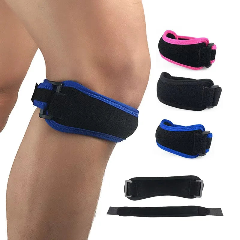 Breathable Shock Absorption Motorcycle Leg Protector Band Fitness Gym Patella Knee Straps
