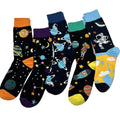 Wholesale 100% Cotton Fashion Designer Men Socks Fancy Universe Astronaut Planet Rocket Spacecraft for Cute Unisex Socks