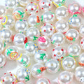 12mm Smile Childishness Painted Eye DIY Jewelry Accessories Imitation Pearl Round Plastic Pearl Beads with Hole