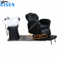 Luxury Comfortable Electric Hair Salon Backwash Unit Furniture Massage Hair Washing Bed Shampoo Chair With Ceramic Bowl