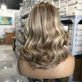 Tawgait Hot Sale Blonde 5#22# Brazilian Remy Human Hair Lace Wigs Highlighting Piano Color Transparent Lace Long Length