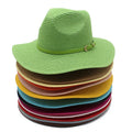Best Selling Large Brimmed Floppy Straw Hats Custom Logo Panama Men's Jazz Hat Fedora Women's Beach Travel Sun Hat