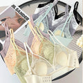 Floral Comfortable Underwear Wireless Adjustment Triangle Cup Sexy Tube Top Bralette Push up Sexy Plus Size Lace Bra for Women