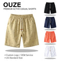 100% Cotton Board Shorts Print Plus Size Men's Casual Summer Beach ODM Custom Logo Breathable Eco-Friendly Elastic Waist