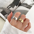 Religious 18K Gold Filled 925 Sterling Silver Hollow Cross Open Ring