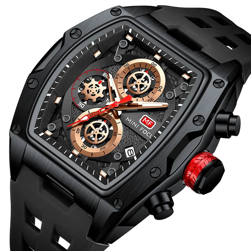 MINI FOCUS 0473G Classic OEM Mens Quartz Watch Best Silicone Band Waterproof Chronograph Low Moq Sports Wristwatch