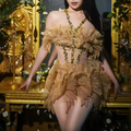 Vestido Fashion Ruffles Crystal Backless Dinner Gown Banquet Evening Dress Women Mini Birthday Party Dress Bodycon Club Dress