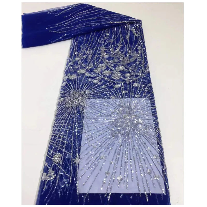 Manufacturer's Directly Sale Heavy Bead Tube Wedding Dress Embroidery Sequin Beading Lace Fabric