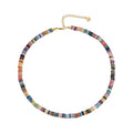 2024 New Fashion Colorful Natural Stone Stainless Steel Jewelry Necklaces for Women