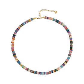 2024 New Fashion Colorful Natural Stone Stainless Steel Jewelry Necklaces for Women