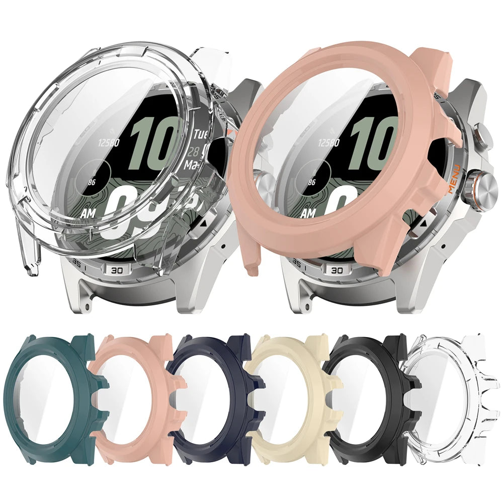 2IN1 Waterproof Tempered Glass+Case for Ticwatch Atlas Full Cover Screen Protector Hard PC Case Accessories for Ticwatch Atlas