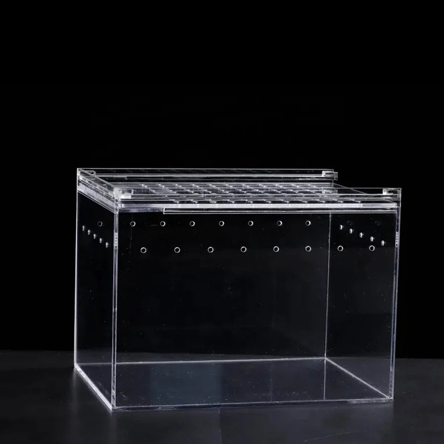 Transparent Acrylic Terrarium Reptile Cage Acrylic Reptile Cage Feeding Box Turtle Tank Climbing Box for Lizard