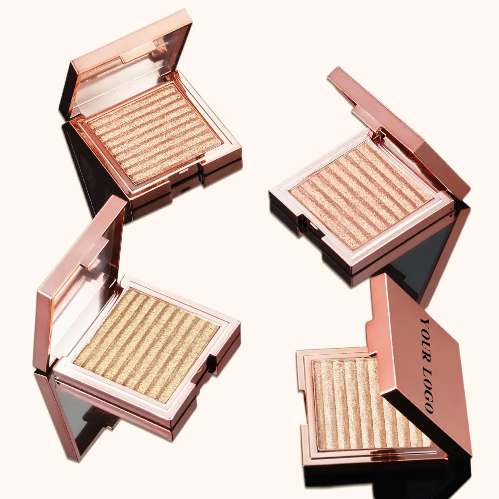 New Arrivals Wholesale Shimmer Highlighter Palette Cosmetics Vegan Bronzer Face Illuminator Preesed Powder Private Label Makeup