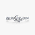 Ailmay Genuine 925 Sterling Silver Line Fashion Love Heart Clear CZ Finger Ring for Women Wedding Engagement Fine Jewelry