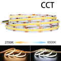 12V 24V CCT Led Strip Light COB 2700K-6500K 576Leds 4mm 10mm LED Tape Dual White Flexible Energy Saving LED String Lights